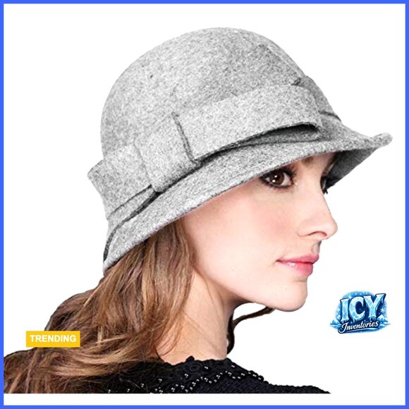 Wool Felt Bucket Hat with Bow Accent, One Size, Winter Accessory main image 5